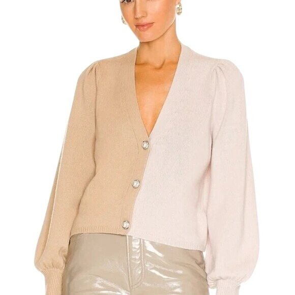 Cami NYC Maya Cardigan Colorblock V-Neck Button-Up Sweater - Picture 4 of 12